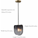 Gradient Smoke Grey Glass Pendant Light - Modern Kitchen Island Lighting