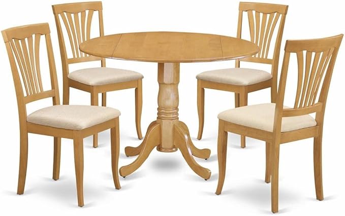 DLAV5-SBR-C 5 Piece Dinette Set for 4 Includes a Round Dining