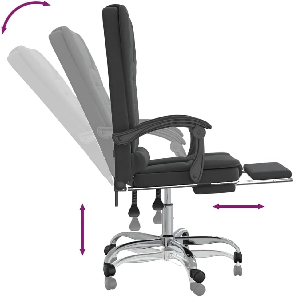 Massage Reclining Office Chair Black Velvet] - Ergonomic Reclining Massage Chair