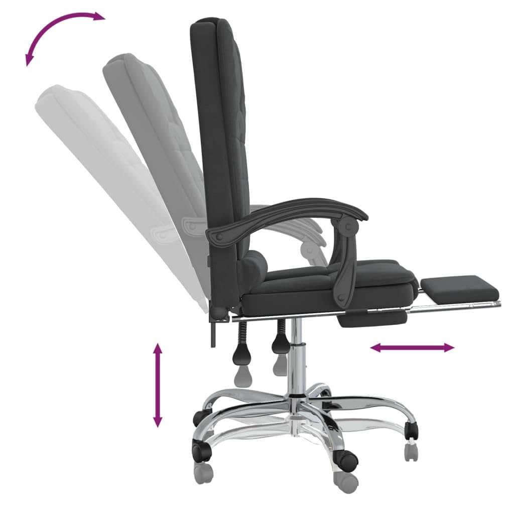 Massage Reclining Office Chair Black Velvet] - Ergonomic Reclining Massage Chair