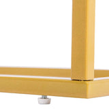 Gold Console Table,Narrow Entryway Table with Marble Top and Accent Metal Frame,