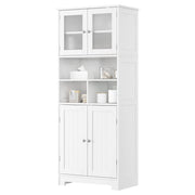 Tall Bathroom Storage Cabinet, Wooden Storage Cabinet with Doors and Shelves