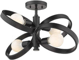 8330-4SF BLK Sloane Semi-Flush, Matte Black with Four Rings