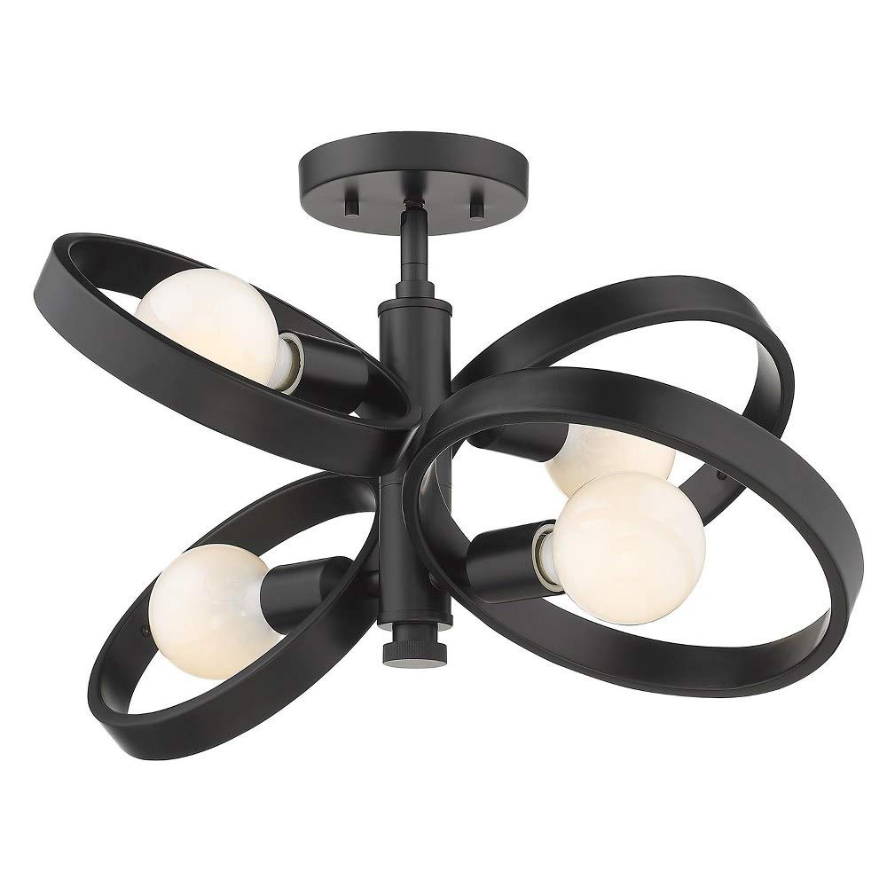 8330-4SF BLK Sloane Semi-Flush, Matte Black with Four Rings