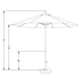 15FT Solar LED Patio Umbrella with Base,Outdoor Double-Sided Umbrella with Crank Handle,