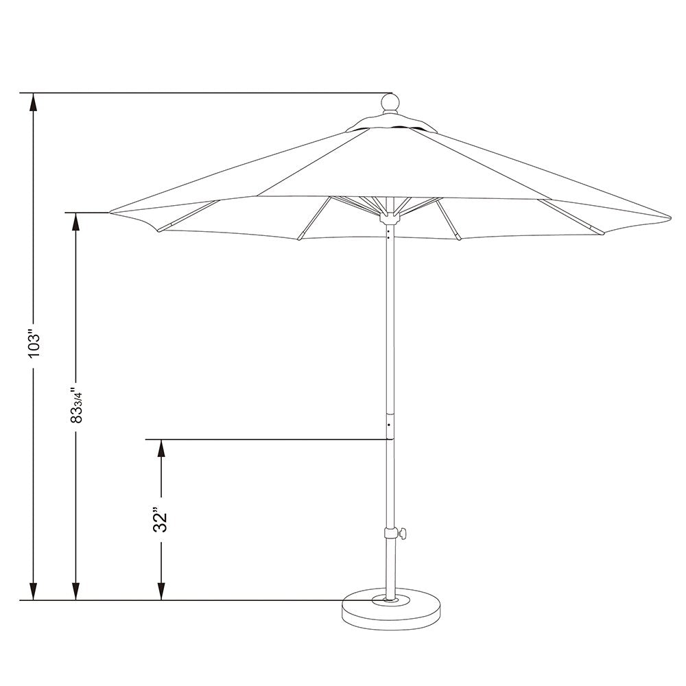 Venture Series Push Open Commercial Patio Umbrella,