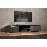 67" Modern TV Stand with Storage in Black Matte