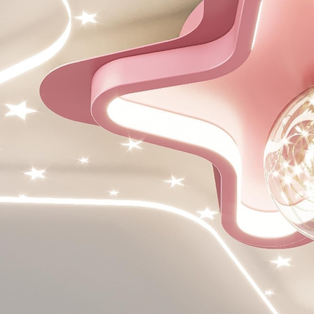 Dimmable Star LED Flush Mount Ceiling Light for Girls Bedroom