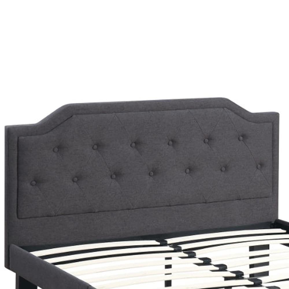 Ash Glorious Upholstered Wooden Twin Bed, Black