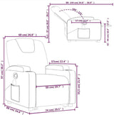 Fabric Stand Up Massage Recliner Chair - Power Lift, Manual Recline, Vibration Massage, Cup Holders, Light Gray