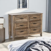 Dresser for Bedroom, Long Dresser with 6 Drawers