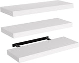 Floating Shelves Black, Wall Shelves with Invisible Brackets for Bedroom, Bathroom