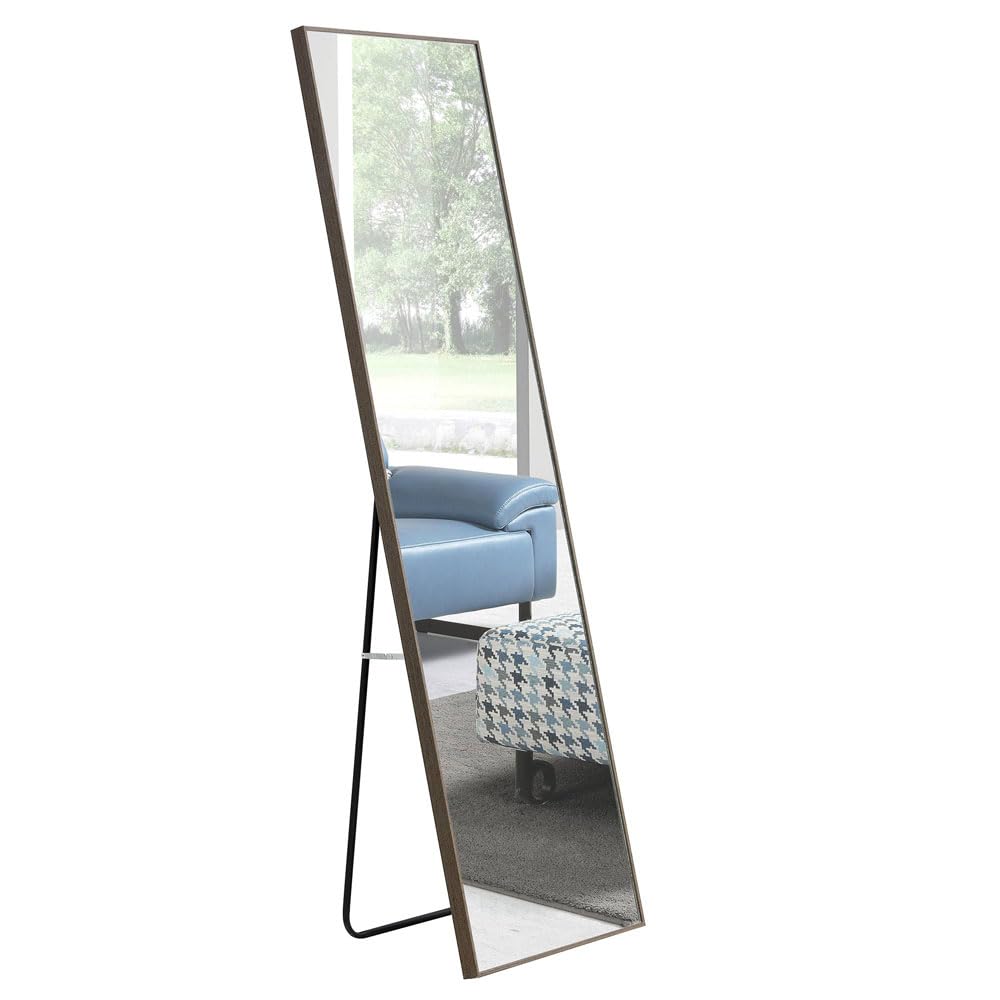 58"x15" Solid Wood Frame Standing Full Length Mirror, Dressing Mirror for Bedroom
