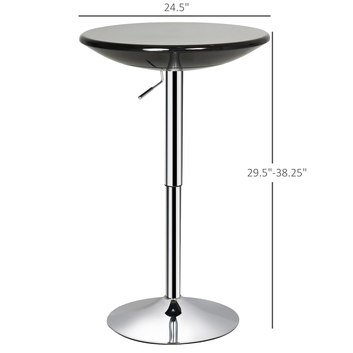 Round Bar Table with Metal Base, Adjustable Counter Height Pub Table