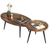 Nesting Coffee Table, Walnut Wood Side Table, Unique MCM Mid Century Small End Table