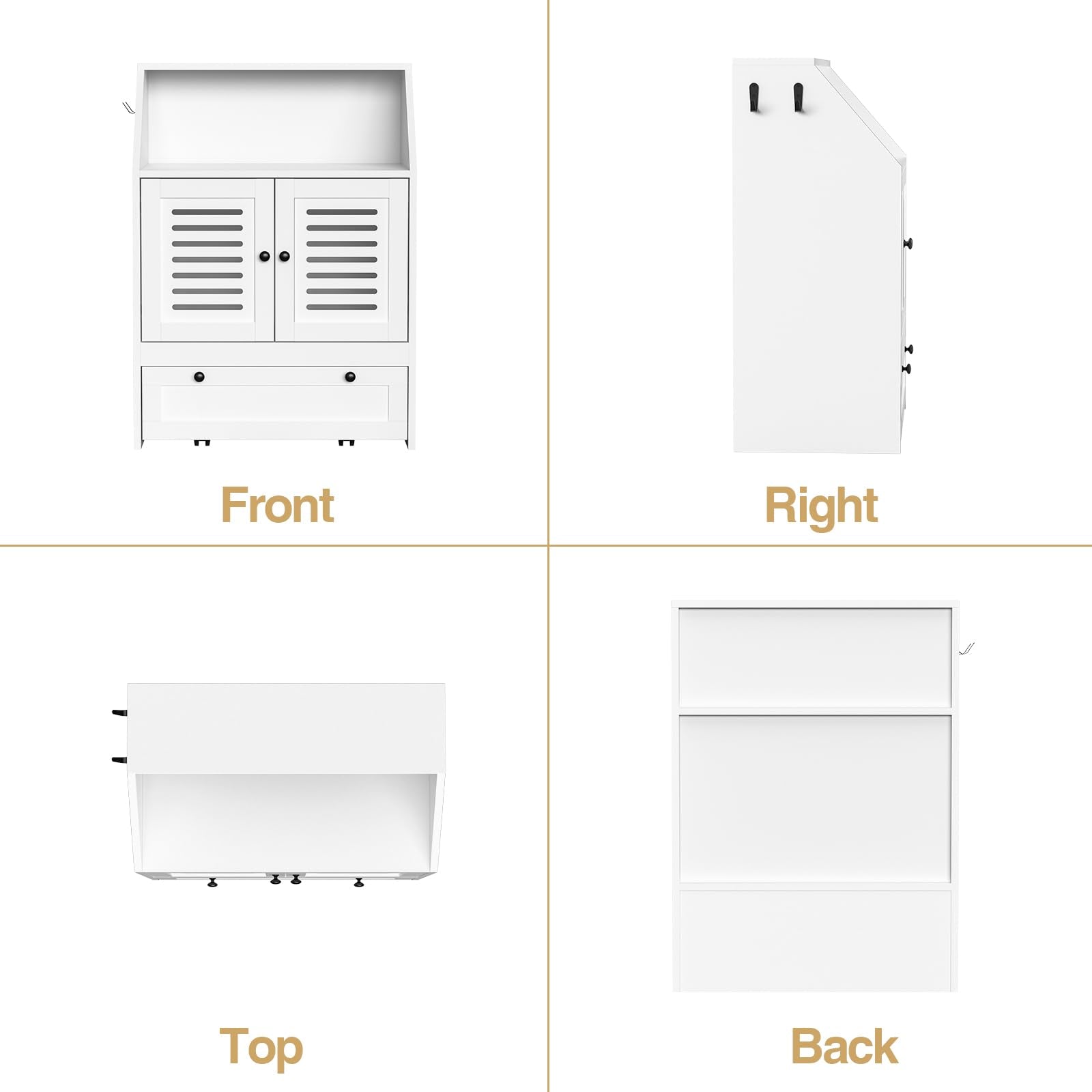 Dog Feeding Station with Storage Cabinet & 2 Raised Bowls