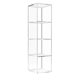 Acrylic Bookcase 4-Tier, Clear Acrylic Bookshelf, Open Display Storage Clear Bookshelf