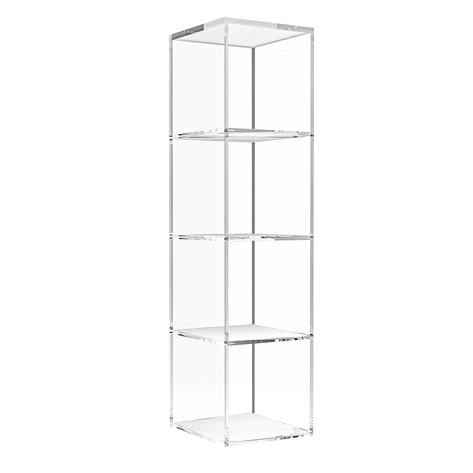 Bookcase 4-Tier, Clear Acrylic Bookshelf