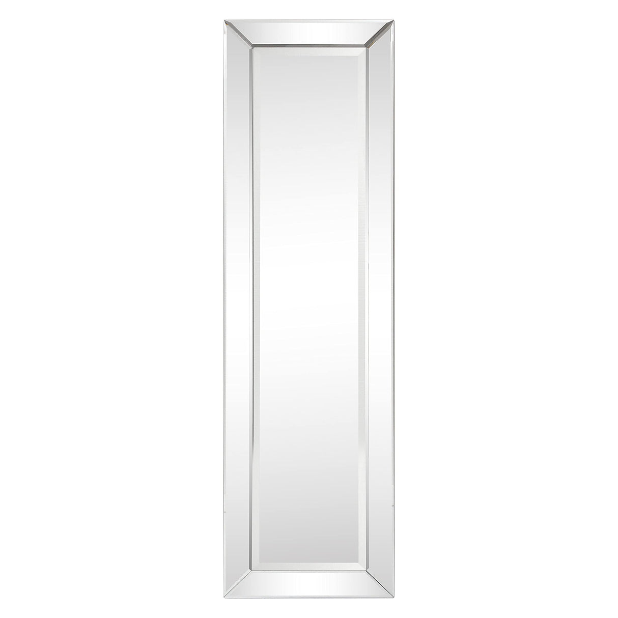 Empire Art Direct Moderno Cheval, Solid Wood Frame with 1"-Beveled Center Full Length Modern Mirror for Bathroom,Bedroom,Living Room,Ready to Stand on The Floor, 18" x 64", Clear