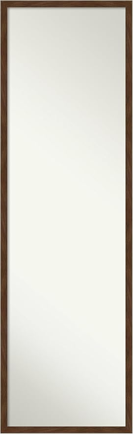 Wood Door Wall Mirror, Full Length Mirror (51.5 x 17.5 in.), Owl Brown Narrow Full Body