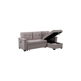 Ashlyn Light Gray Reversible Sleeper Sectional Sofa with Storage Chaise,