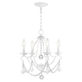 Lighting 6424-60 Chesterfield 4 Light Mini Chandelier, Antique White