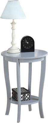 American Heritage Round End Table with Shelf, Espresso