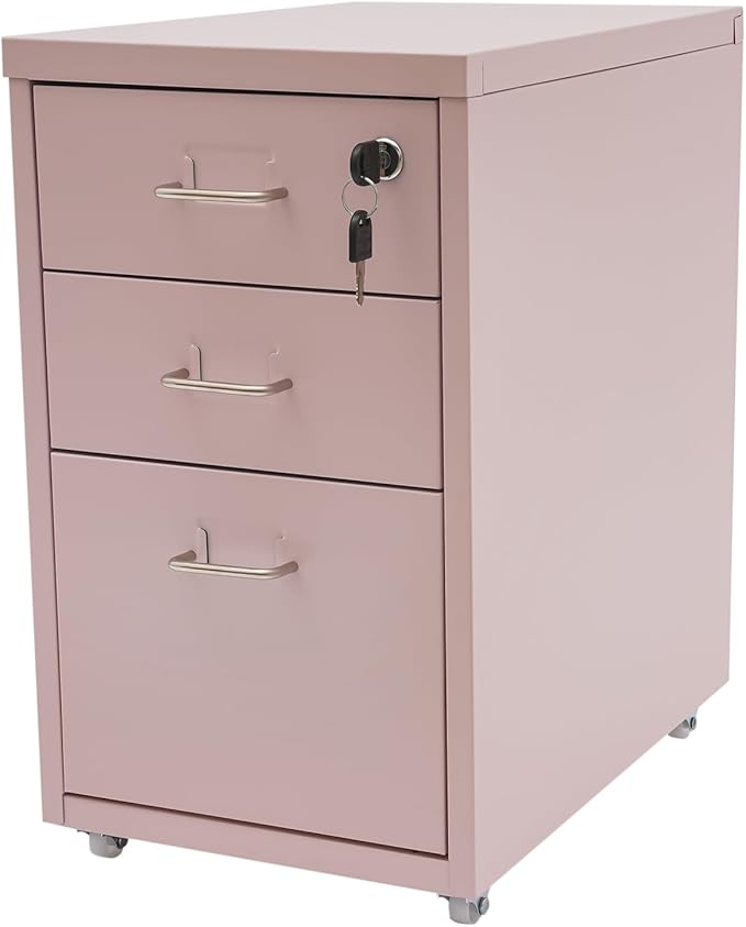 Mobile File Cabinet with 3 Drawers,Morden Style Filing Cabinet Organizer