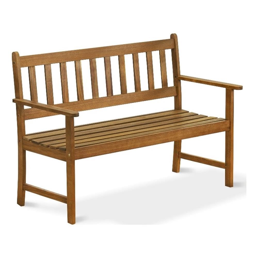 BBTB0NA Belmont Wooden Patio Bench with Backrest - Acacia Wood, 48x22x33 Inch