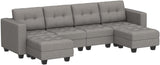 Reversible Storage Modular U-Shape Sectional Sofa Couch with Double Chaises Modular