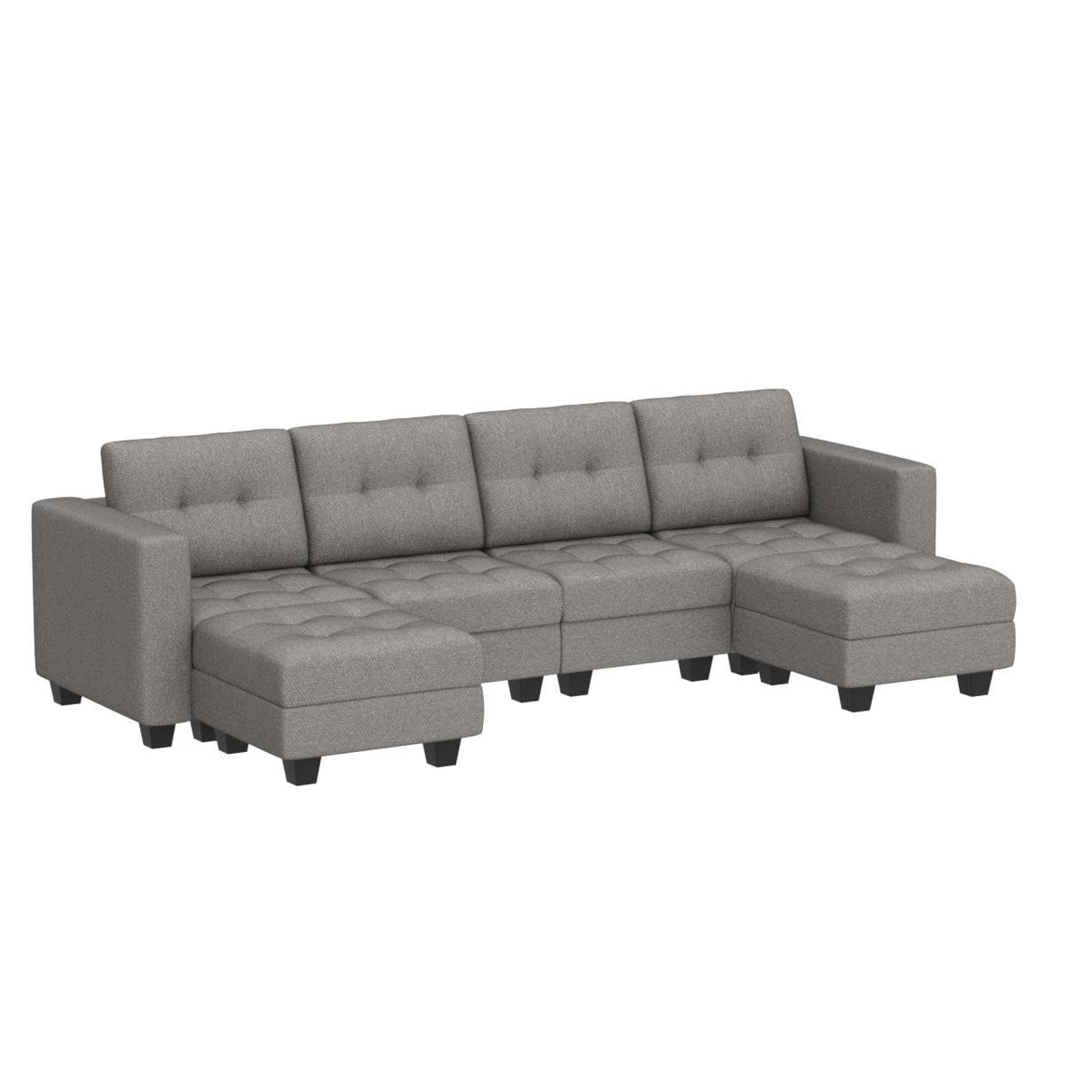 Reversible Storage Modular U-Shape Sectional Sofa Couch with Double Chaises Modular