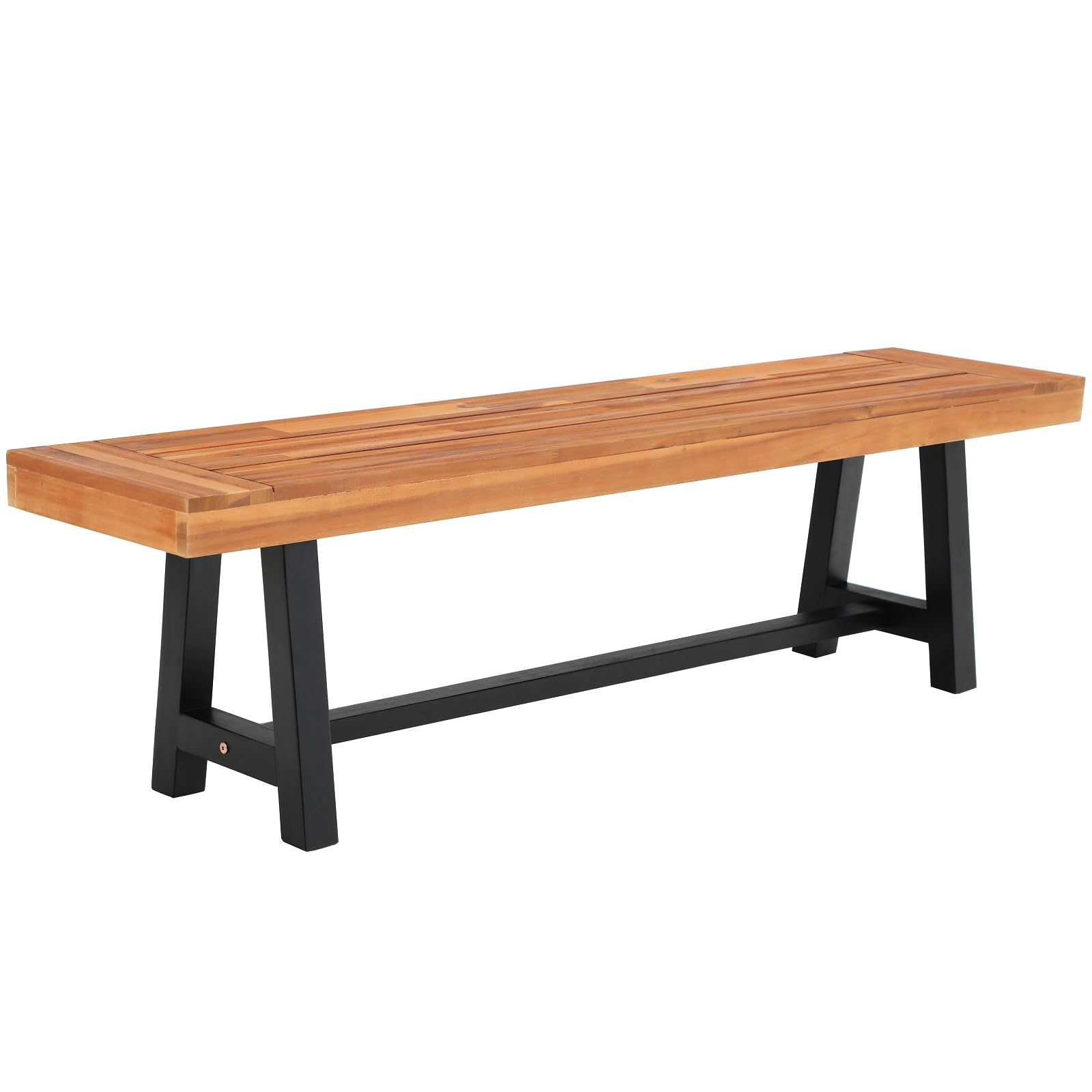 Outdoor Bench Garden Bench Wood 63", Patio Dining Bench