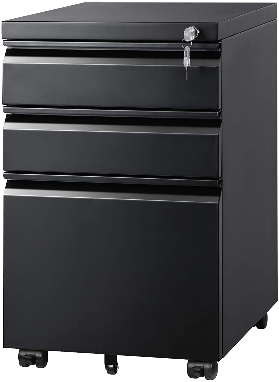 3 Drawer Mobile File Cabinet Under Desk Office, Fully Assembled Except Casters