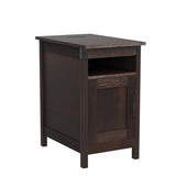 Narrow End Table with Charging Station, Narrow Side Table for Living Room