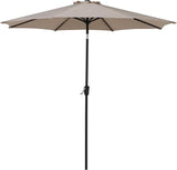 9FT Patio Umbrella with Fringe, Outdoor Tassel Umbrella with Push-Button Tilt for Poolside