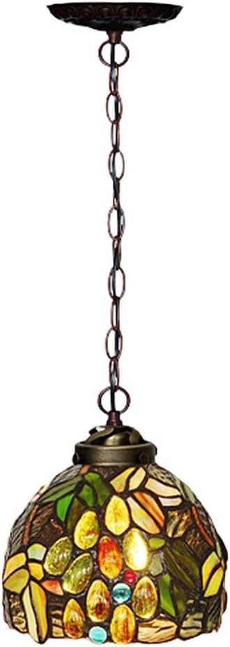 Tiffany Pendant Light Grape Art 20" E26 Stained Glass Pendant Lamp Creative Art Ceiling