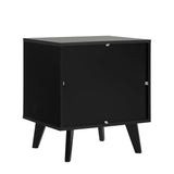 Raelyn Mid-Century Modern 1-Drawer Nightstand, 20 Inch, Black