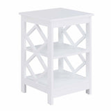 Diamond End Table, White