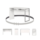 Sleek Metal Finish – Open Storage for Laptop and Tablet – Pure White - by South Shore