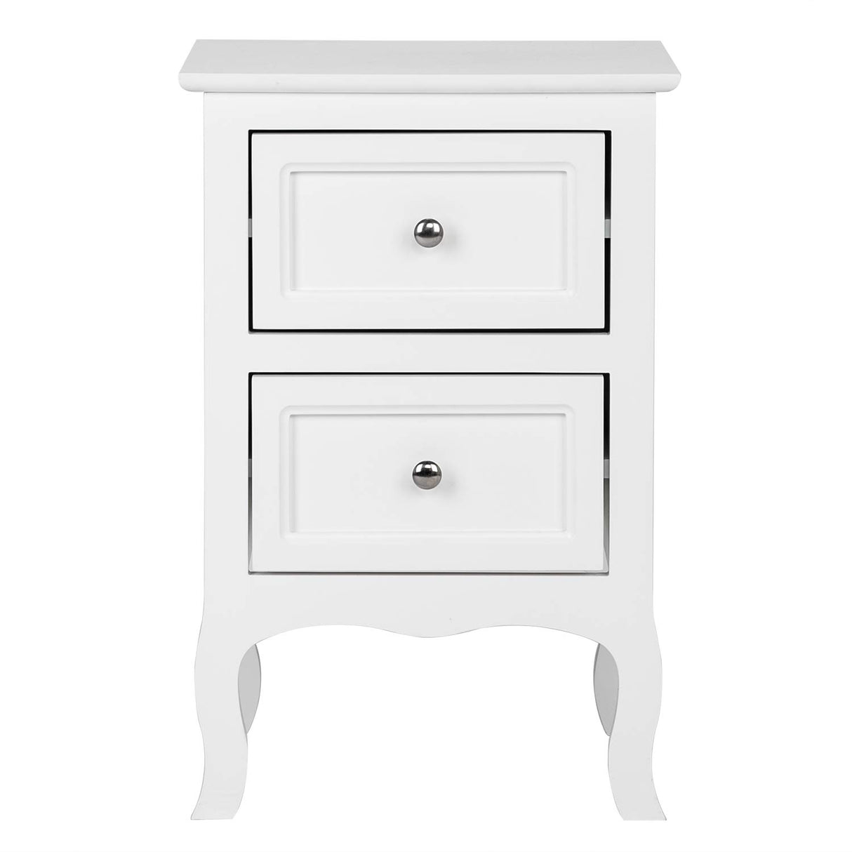 White Nightstand Set of 2, Nightstands with 2 Drawers, Bed Side Table/Night Stand, Small Nightstand for Bedroom, Small Spaces