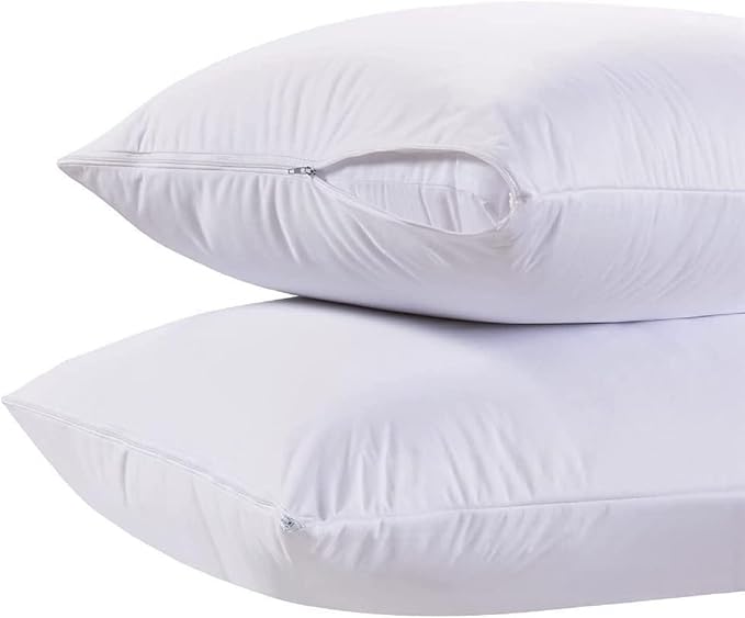 Luxury Hotel Collection Zippered Style Pillow Cover, 200 Thread Count, Soft Quiet Zippered Pillow Protectors