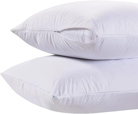 Luxury Hotel Collection Zippered Style Pillow Cover, 200 Thread Count, Soft Quiet Zippered Pillow Protectors