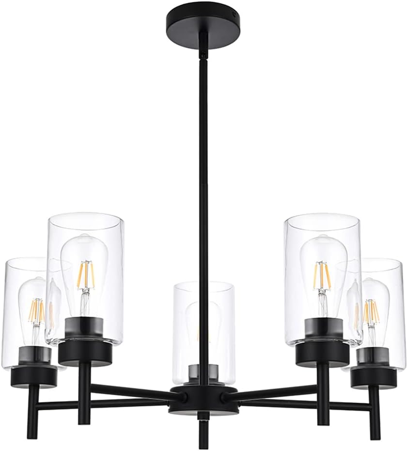 5-Light Farmhouse Chandelier for Dining Room Kitchen Island