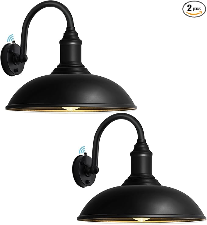 Inch Large Outdoor Barn Gooseneck Lights, Dusk to Dawn Farmhouse Wall Mounted Barn