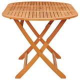 Folding Patio Table 63"x33.5"x29.5" Solid Eucalyptus Wood