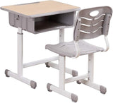 Chair Combo, Height Adjustable Children's Desk and Chair Workstation with Drawer,