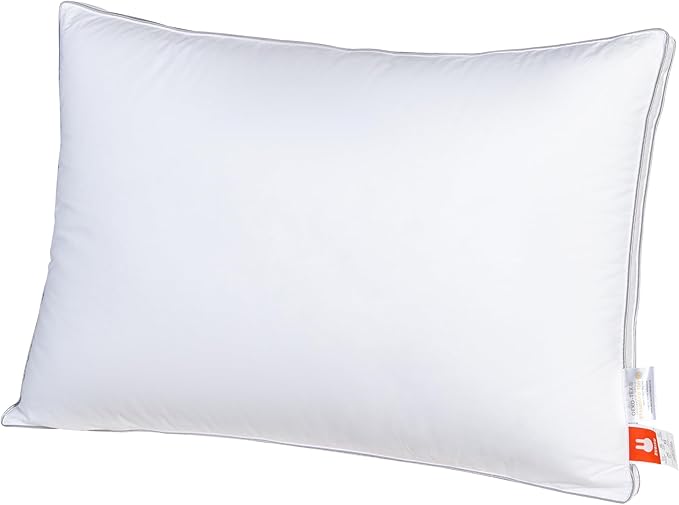 Goose Down Pillow for Sleeping, 600 Fill Power Down Feather Pillows, Soft Down Gusseted Pillow Inserts Cotton Cover Relieve