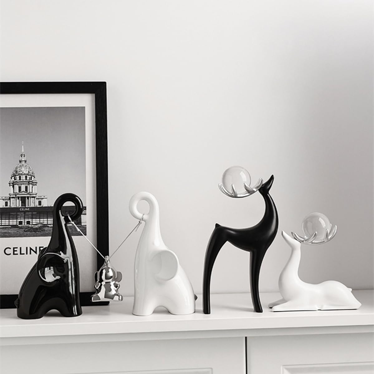 Elephant Statue,Cute Ceramics Elephant Figurine Gifts for Women