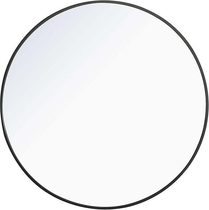 Eternity 32" Round Metal Frame Mirror in Silver