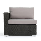 Santa Rosa 6-Seater Wicker Sectional Sofa with Aluminum Frame/Silver Cushion